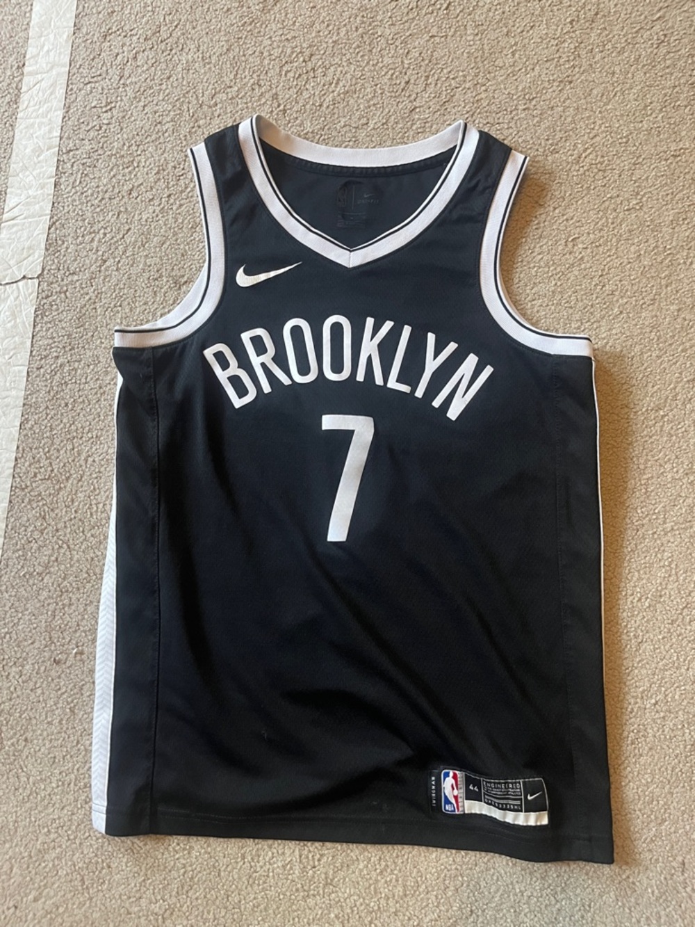 Nike Black Brooklyn #7 Team Basketball Jersey